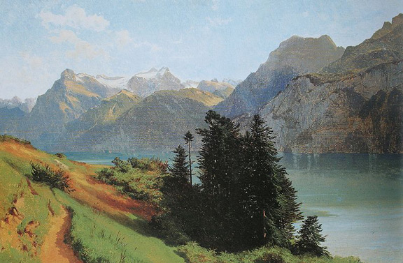 Александр Калам. Озеро Четырех Кантонов с Уриротштоком. 1857-1861 год. Александр Калам. Озеро Четырех Кантонов с Уриротштоком. 1857-1861 год.